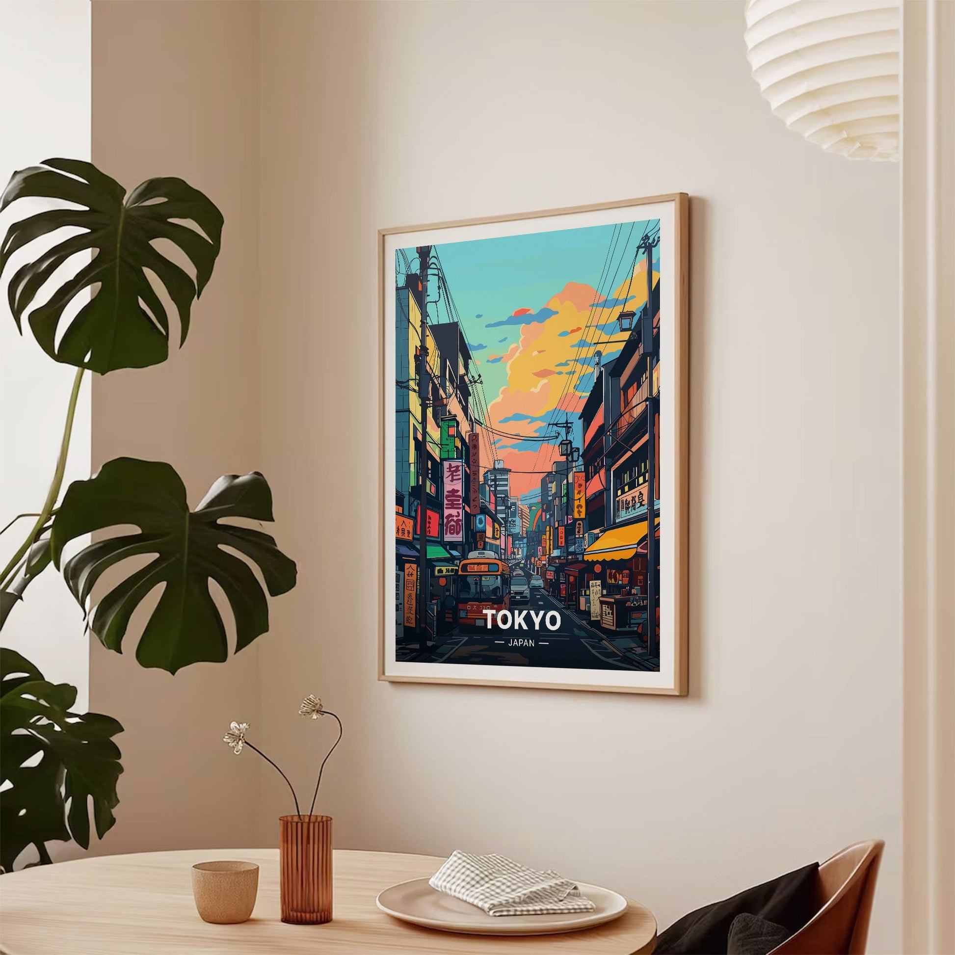 Tokyo Cityscape Wall Art Print – Japan Travel Poster Urban Skyline Decor