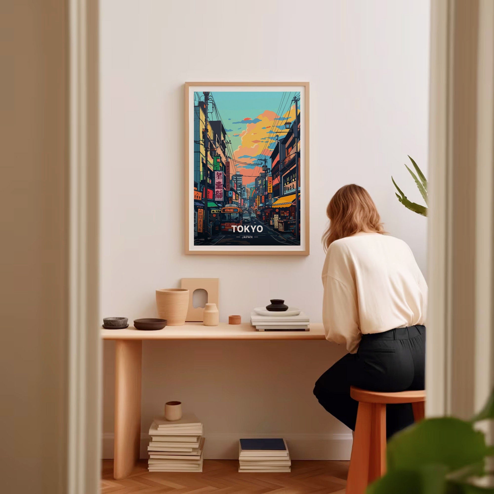 Tokyo Cityscape Wall Art Print – Japan Travel Poster Urban Skyline Decor