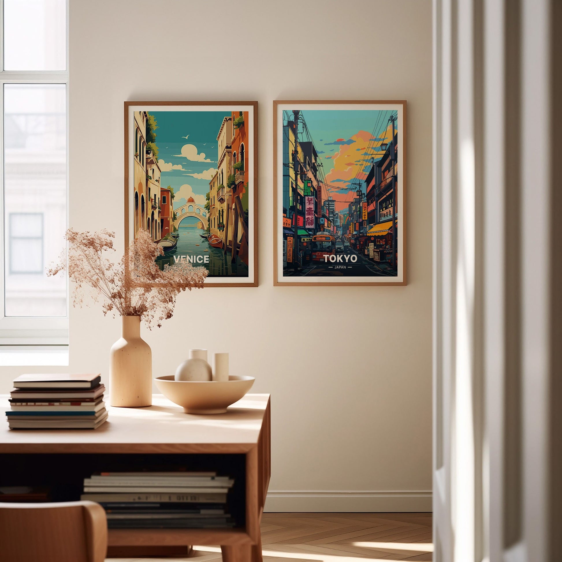 Tokyo Cityscape Wall Art Print – Japan Travel Poster Urban Skyline Decor