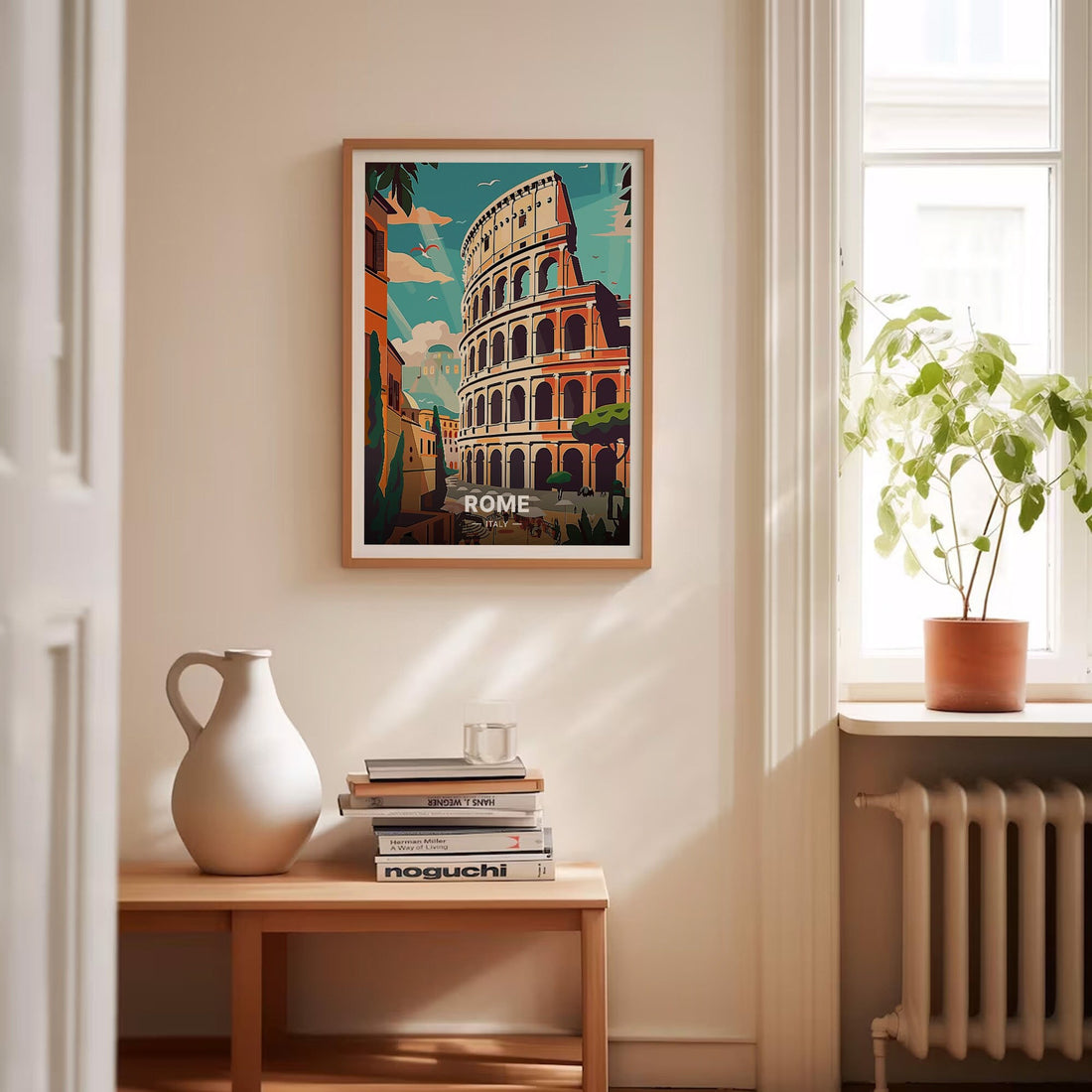 Vintage Rome Colosseum Wall Art Print – Italy Travel Poster Home Decor
